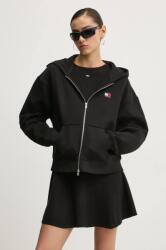Tommy Hilfiger pamut melegítőfelső fekete, női, sima, kapucnis, DW0DW19412 - fekete XL