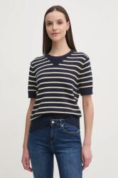 Tommy Hilfiger pamut pulóver sötétkék, WW0WW43950 - sötétkék M