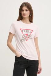 Guess pamut póló női, rózsaszín, W5RI10 I3Z14 - rózsaszín XL