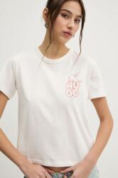 HUGO pamut póló - bézs S - answear - 15 990 Ft