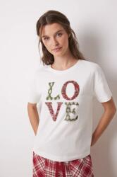 Women'Secret pamut póló MIX AND MATCH LOVE ACTUALLY női, bézs, 3278422 - bézs XS