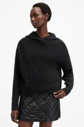 AllSaints gyapjú felső INES fekete, sima, kapucnis, W074KB - fekete L