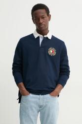 Tommy Hilfiger pamut hosszúujjú sötétkék, nyomott mintás, DM0DM20665 - sötétkék XXL