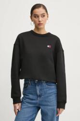 Tommy Hilfiger pamut melegítőfelső fekete, női, sima, DW0DW19408 - fekete M