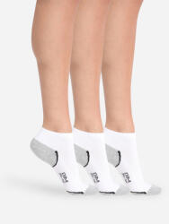 DIM Комплект от три дамски спортни чорапа в сиво и бяло Dim SPORT IN-SHOE 3x DIM | Byal | ЖЕНИ | 35-38