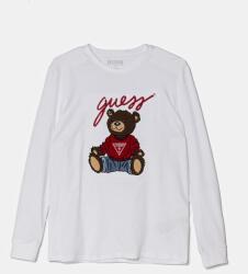 GUESS gyerek pamut hosszú ujjú felső fehér, nyomott mintás, L5RI32 K8HM4 - fehér 105-112