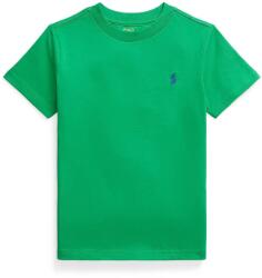 Ralph Lauren gyerek pamut póló zöld, sima, 322832904166 - zöld 109-116