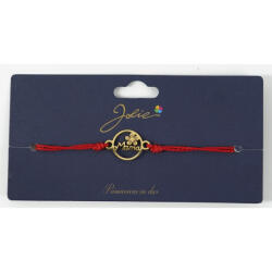 Flippy Martisor Bratara Primavara, Textil si Inox, Jolie, Snur Rosu, Model Mama, Auriu (teo-135166)