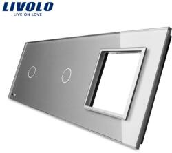 LIVOLO Ramă Livolo, Întrerupător simplu + simplu + Priză simplă, gri (VL-P701/01/E-6I)