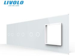 LIVOLO Panou intrerupator Livolo, dublu + dublu + dublu + priza, alb (VL-P702/02/02/E-8W)