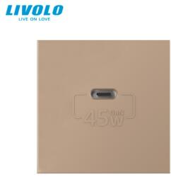 LIVOLO Modul priza Livolo, simpla USB tip C, auriu (VL-FCUC-2AP)