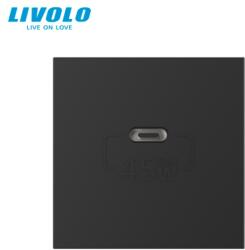 LIVOLO Modul priza Livolo, simpla USB tip C, negru (VL-FCUC-2BP)