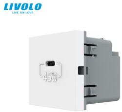 LIVOLO Modul priza Livolo, simpla USB tip C, alb (VL-FCUC-2WP)