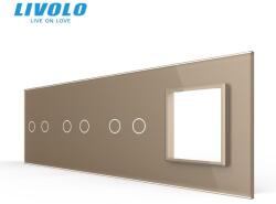 LIVOLO Panou intrerupator Livolo, dublu + dublu + dublu + priza, auriu (VL-P702/02/02/E-8A)