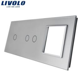 LIVOLO Ramă Livolo, Întrerupător simplu + dublu + Priză simplă, gri (VL-P701/02/E-6I)
