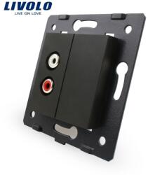 LIVOLO Modul Priză Livolo, simplă audio, RCA, negru (VL-C7-1AD-12)