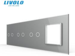 LIVOLO Panou intrerupator Livolo, dublu + dublu + dublu + priza, gri (VL-P702/02/02/E-8I)