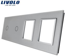 LIVOLO Ramă Livolo, Întrerupător simplu + simplu + Priză dublă, gri (VL-P701/01/E/E-8I)