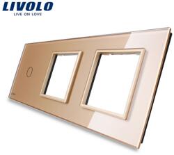 LIVOLO Ramă Livolo, Întrerupător simplu + Priză dublă, auriu (VL-P701/E/E-6A)