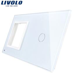 LIVOLO Ramă Livolo, Priză simplă + Întrerupător simplu, alb (VL-P7E/01-4W)