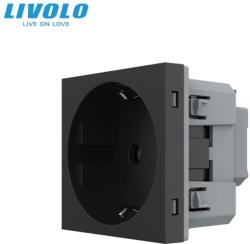 LIVOLO Modul priza Livolo, Schuko simpla, borne fara surub - quick connect, negru (VL-FCTC16A-2BPS01)