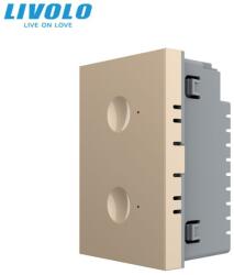 LIVOLO Modul Întrerupător Livolo, dublu tactil, control telecomanda RF, standard italian, 3M, auriu (VL-FC2R-3AP)