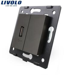 LIVOLO Modul Priză Livolo, simplă USB, negru (VL-C7-1USB-12)