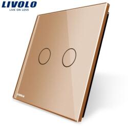 LIVOLO Panou întrerupător Livolo, dublu, auriu (VL-P702-2A)