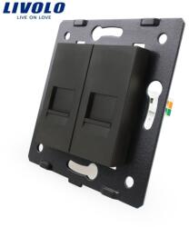 LIVOLO Modul Priză Livolo, dublă reţea calculator, 2xRJ45, negru (VL-C7-2C-12)