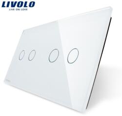LIVOLO Panou întrerupător Livolo, dublu + dublu, alb (VL-P702/02-4W)