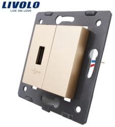 LIVOLO Modul Priză Livolo, simplă USB, auriu (VL-C7-1USB-13)