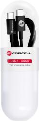 Forcell C293 Type-C USB kábel Type C to Type C PD QC 48W TUBE 1 m fekete