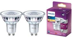 Pachet 2 becuri led spot philips classic, gu10, 4.6w (50w), 355 lm, lumina alba calda (2700k) (8718699774271)