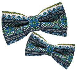 Papionette Set papion tata si fiu etnic blue (NEWBORN021)