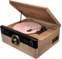 AKAI Pick-up Akai ATT-300CC, CD si Casetofon, Bluetooth, Radio FM, USB, Maro (ATT-300CC)