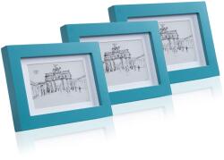 Casa Chic Clapton 14x9 cm 3 db-os kék képkeret szett (CL-4X6-3-TEAL)