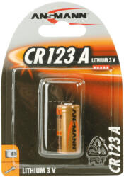 ANSMANN CR123 Líthium elem 1 db/csomag (CR123-ANS)