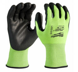 Milwaukee Munkavédelmi kesztyű vágásbiztos HI-VIS 4/C - XL/10 nagykiszerelésű (144 pár) (4932479022)