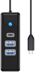 ORICO USB-C - 2x USB 3.0 + USB-C Adapter Hub, 5 Gbps sebességű, 0.15m (fekete)