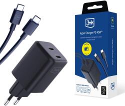 3mk Protection Tartozékok - 3mk Hyper Charger PD 45W+USB Kábel C-C Fekete