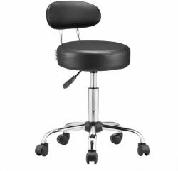 Casaria® Görgős szék háttámlával - fekete (106567)