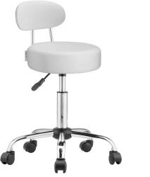 Casaria® Görgős szék háttámlával - fehér (106568)