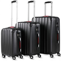 monzana® 3 darabos utazóbőrönd szett - fekete (102380)