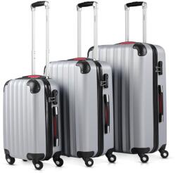 monzana® Utazóbőrönd készlet Base-3 db ezüst (102381)