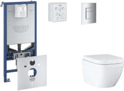 GROHE Rapid SLX - Set pentru montare încastrată, toaletă, capac SoftClose și clapetă Skate Cosmopolitan, Triple Vortex, crom SANI11BB2104 (SANI11BB2104)