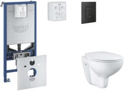 GROHE Rapid SLX - Set pentru montare încastrată, toaletă, capac Softclose și clapetă Even, phantom black SANI11BB5101 (SANI11BB5101)