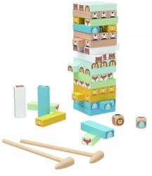 Tooky Toy Állatos ügyességi építőjáték fából TY704N