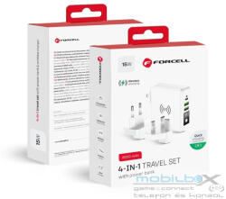 Forcell F-ENERGY multifunctional charger 15W 4in1 with USB/USB-C socket, power bank 8000mAh and wireless charging