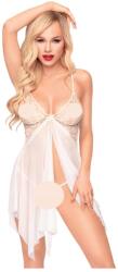 Penthouse Sweet Beast - rózsás babydoll szett (fehér) - sexshopcenter