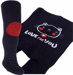  Yo! club pamut harisnyanadrág csúszásgátlóval (68-74) - fekete/cica